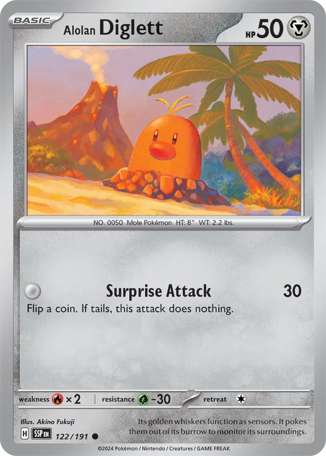 Alolan Diglett 122/191 · Normal (Surging Sparks)