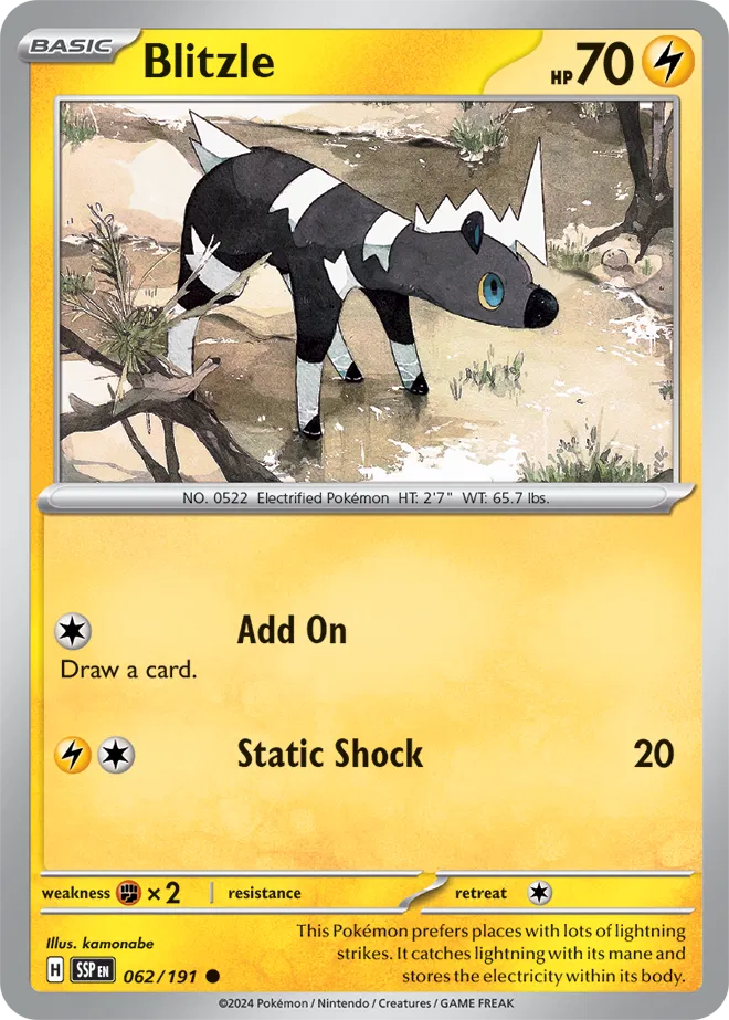 Blitzle 062/191 · Reverse Holofoil (Surging Sparks)