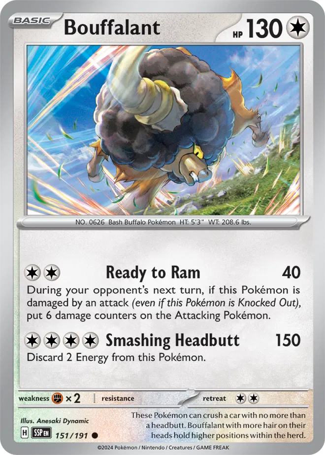 Bouffalant 151/191 · Reverse Holofoil (Surging Sparks)