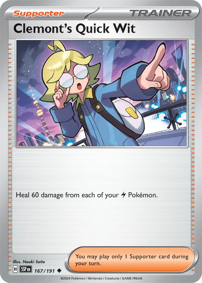 Clemont's Quick Wit 167/191 · Normal (Surging Sparks)