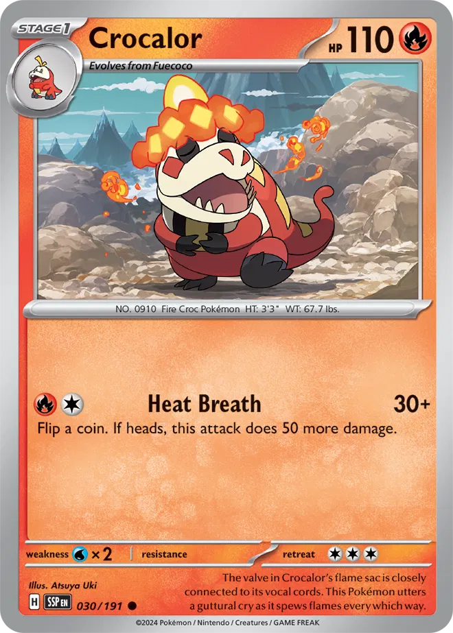 Crocalor 030/191 · Reverse Holofoil (Surging Sparks)