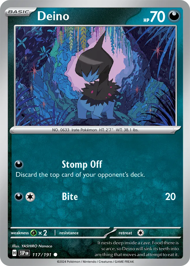 Deino 117/191 · Normal (Surging Sparks)