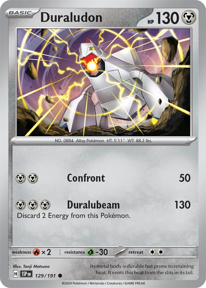 Duraludon 129/191 · Normal (Surging Sparks)