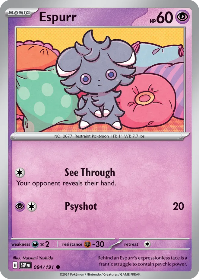 Espurr 084/191 · Reverse Holofoil (Surging Sparks)