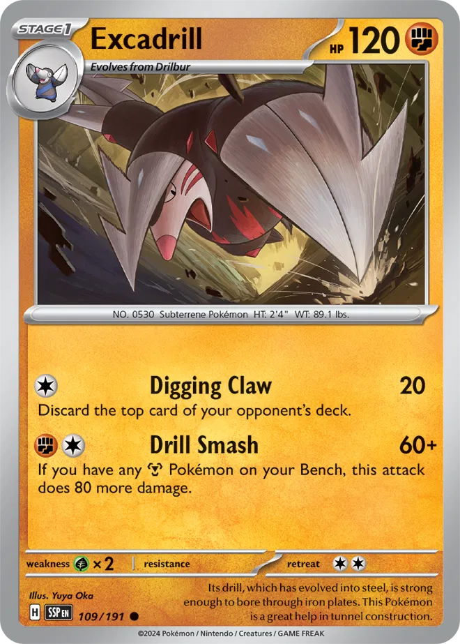 Excadrill 109/191 · Reverse Holofoil (Surging Sparks)
