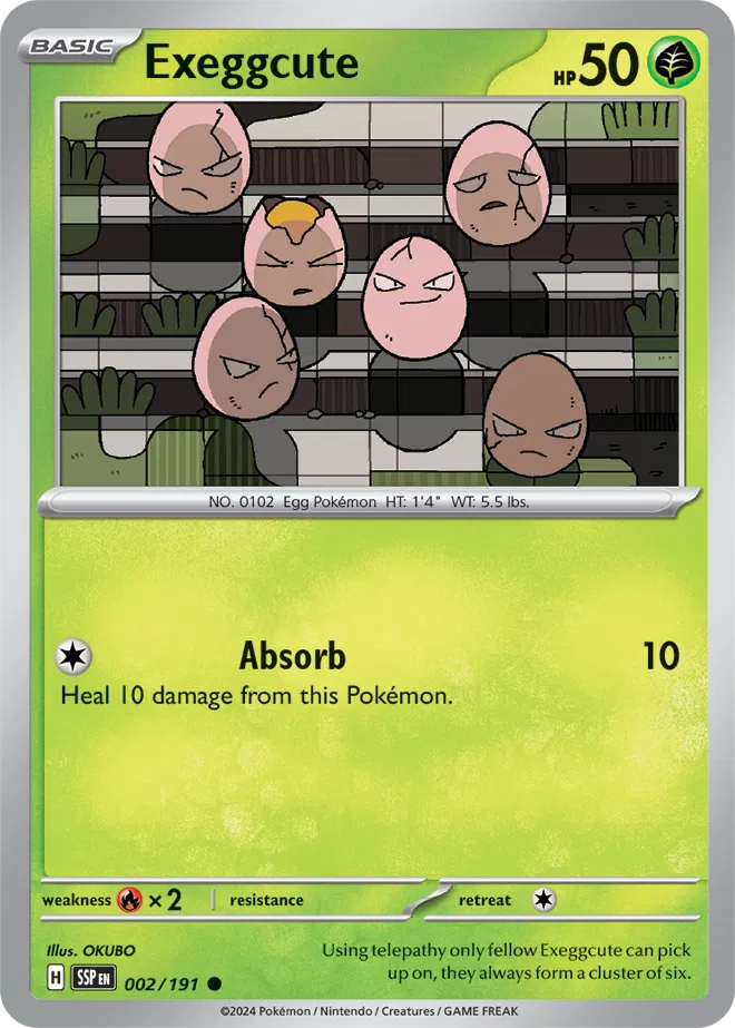 Exeggcute 002/191 · Reverse Holofoil (Surging Sparks)