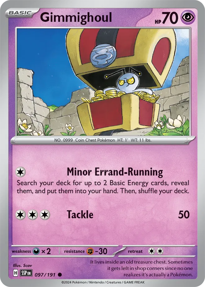 Gimmighoul 097/191 · Reverse Holofoil (Surging Sparks)