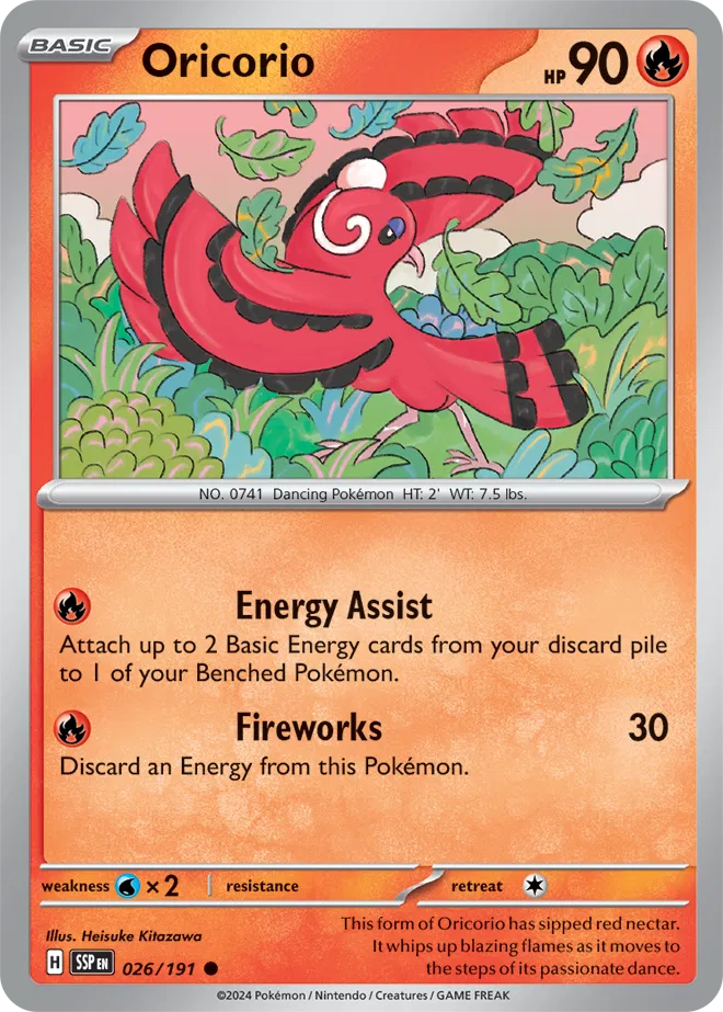Oricorio 026/191 · Reverse Holofoil (Surging Sparks)
