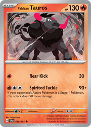 Paldean Tauros 018/191 · Reverse Holofoil (Surging Sparks)