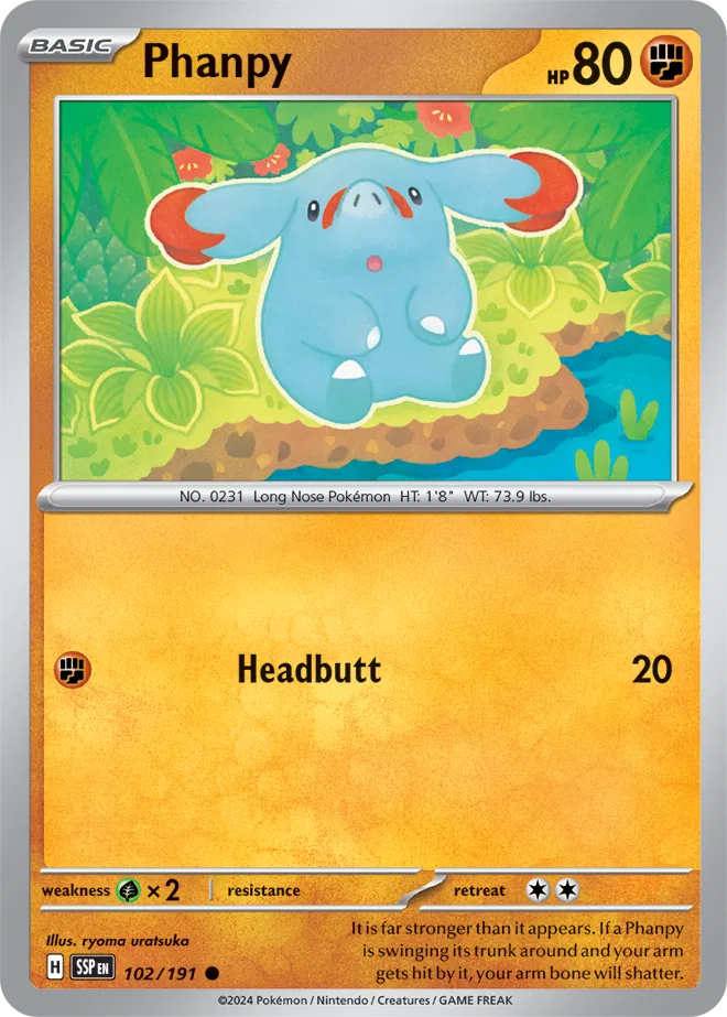Phanpy 102/191 · Reverse Holofoil (Surging Sparks)