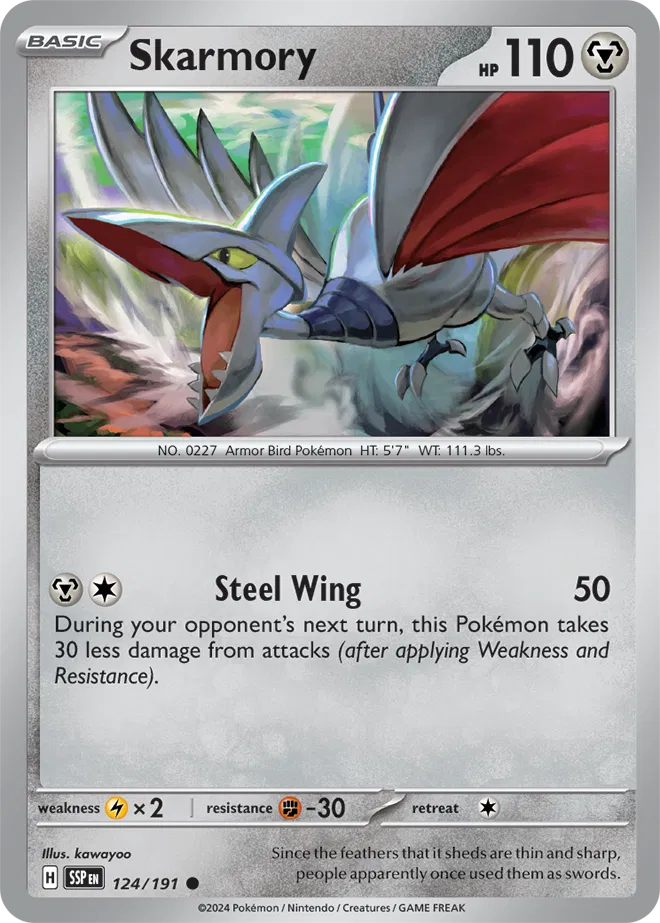 Skarmory 124/191 · Reverse Holofoil (Surging Sparks)
