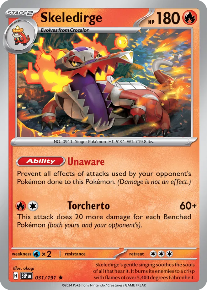 Skeledirge 031/191 · Holofoil (Surging Sparks)