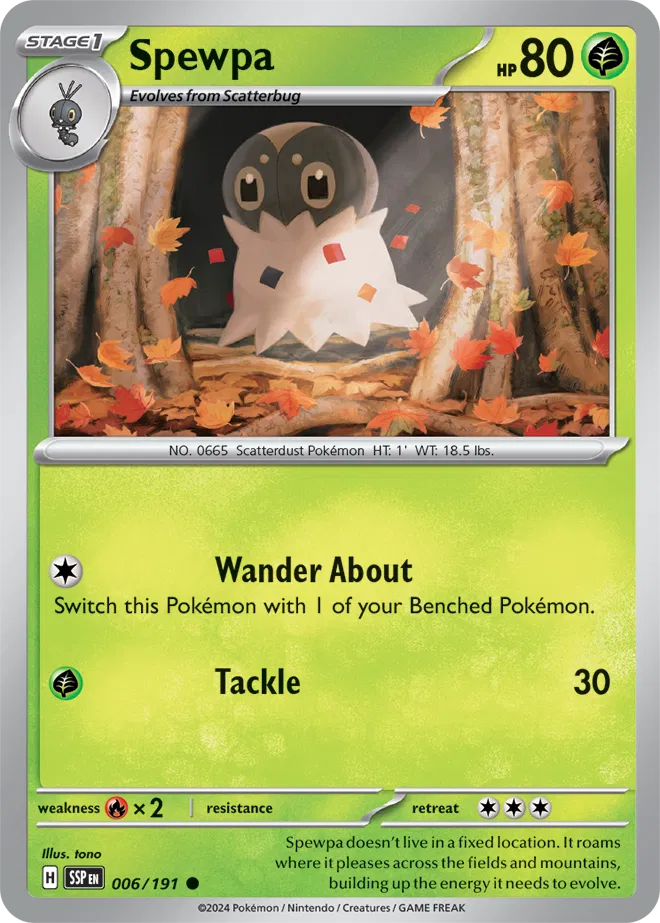 Spewpa 006/191 · Reverse Holofoil (Surging Sparks)