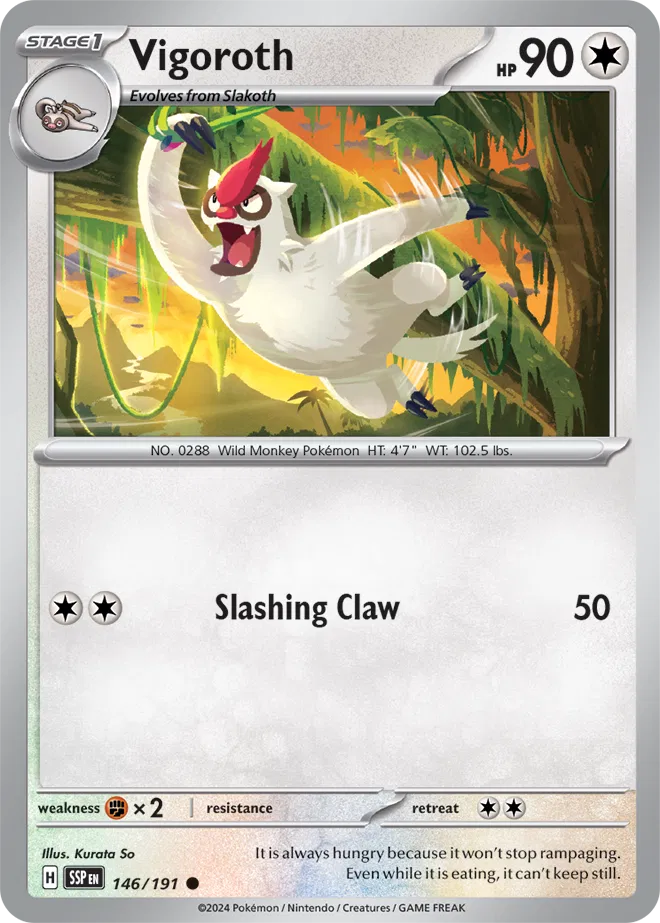 Vigoroth 146/191 · Normal (Surging Sparks)