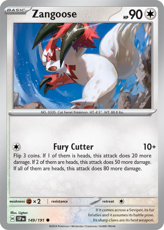 Zangoose 149/191 · Reverse Holofoil (Surging Sparks)