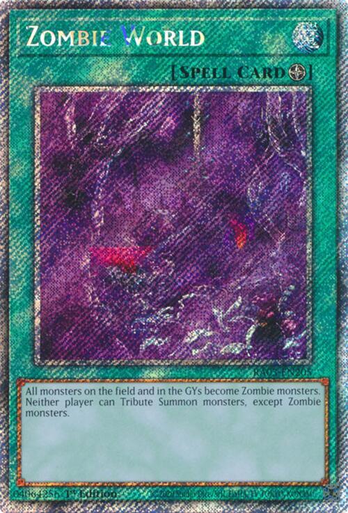 Zombie World (Platinum Secret Rare) RA03-EN205 (Quarter Century Bonanza)