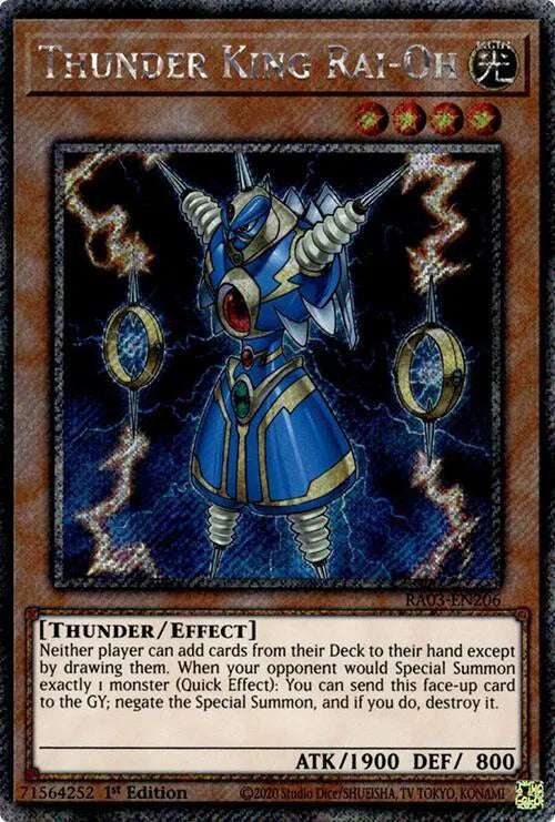 Thunder King Rai-Oh (Platinum Secret Rare) RA03-EN206 (Quarter Century Bonanza)