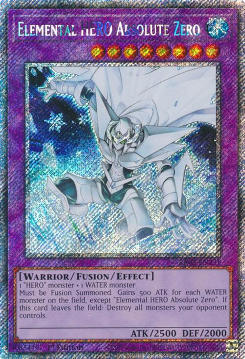 Elemental HERO Absolute Zero (Platinum Secret Rare) RA03-EN231 (Quarter Century Bonanza)