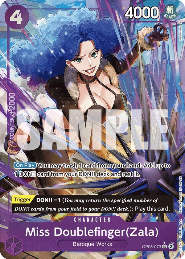 Miss Doublefinger(Zala) (Full Art) OP05-073 · Foil (Premium Booster)