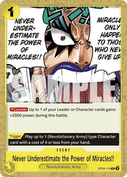 Never Underestimate the Power of Miracles!! OP09-116 · Normal (Emperors in the New World)