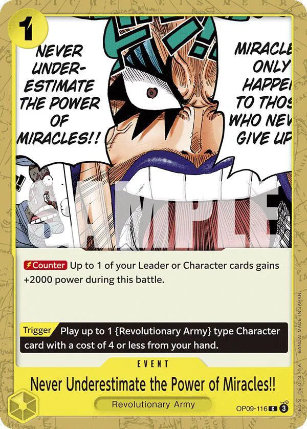 Never Underestimate the Power of Miracles!! OP09-116 · Normal (Emperors in the New World)