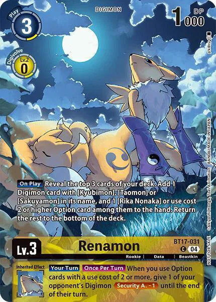 Renamon (Legend Pack 2024 Box Topper) BT17-031 C (Chain of Liberation)