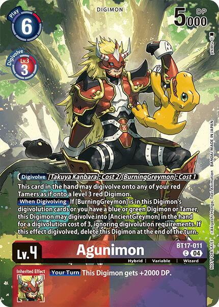 Agunimon (Legend Pack 2024 Box Topper) BT17-011 C (Chain of Liberation)