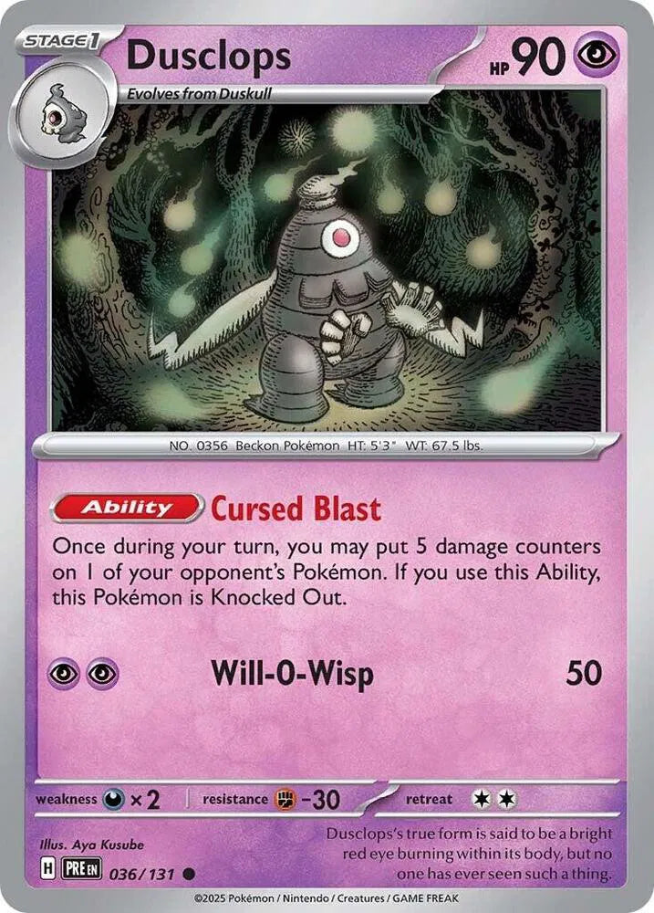 Dusclops 036/131 · Reverse Holofoil (Prismatic Evolutions)
