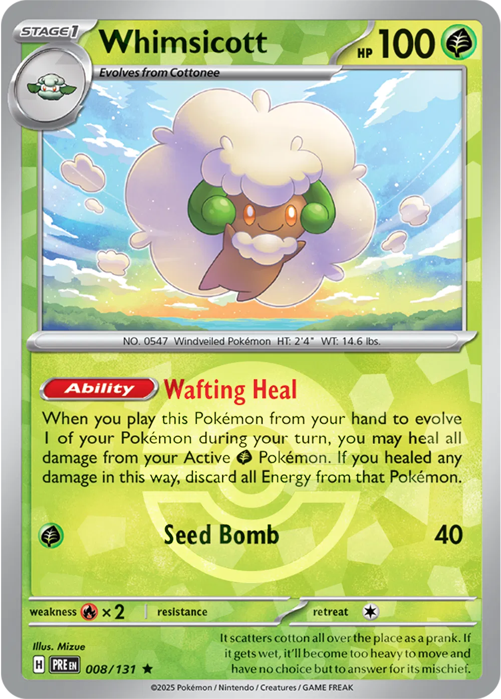 Whimsicott (Poke Ball Pattern) 008/131 (Prismatic Evolutions)