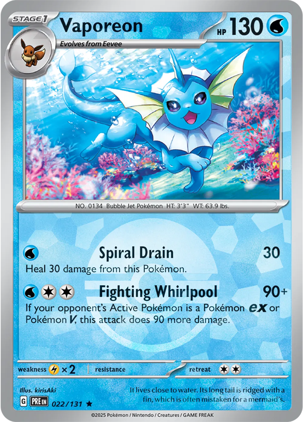 Vaporeon (Poke Ball Pattern) 022/131 (Prismatic Evolutions)