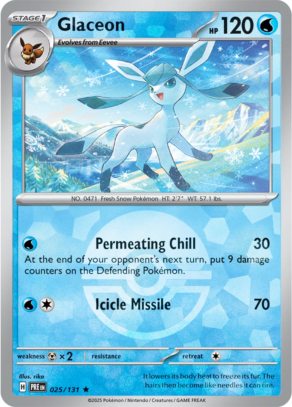 Glaceon (Poke Ball Pattern) 025/131 · Holofoil (Prismatic Evolutions)