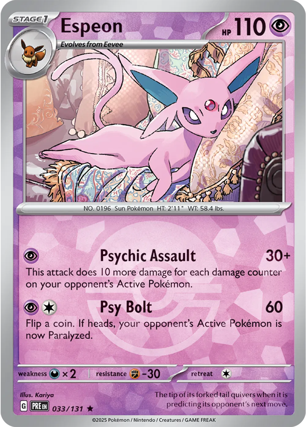 Espeon (Poke Ball Pattern) 033/131 · Holofoil (Prismatic Evolutions)