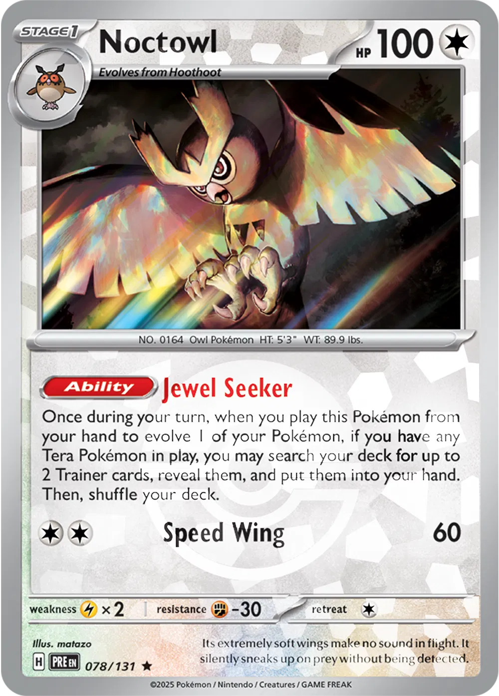 Noctowl (Poke Ball Pattern) 078/131 (Prismatic Evolutions)