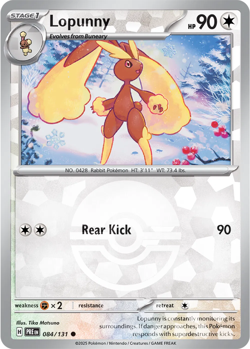 Lopunny (Poke Ball Pattern) 084/131 · Holofoil (Prismatic Evolutions)