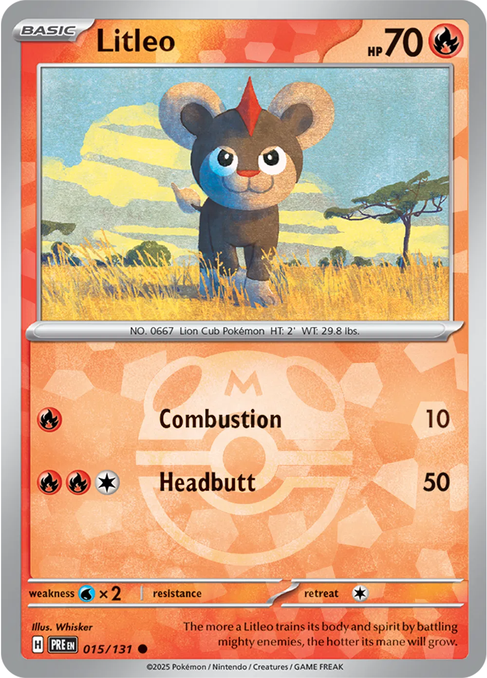 Litleo (Master Ball Pattern) 015/131 (Prismatic Evolutions)