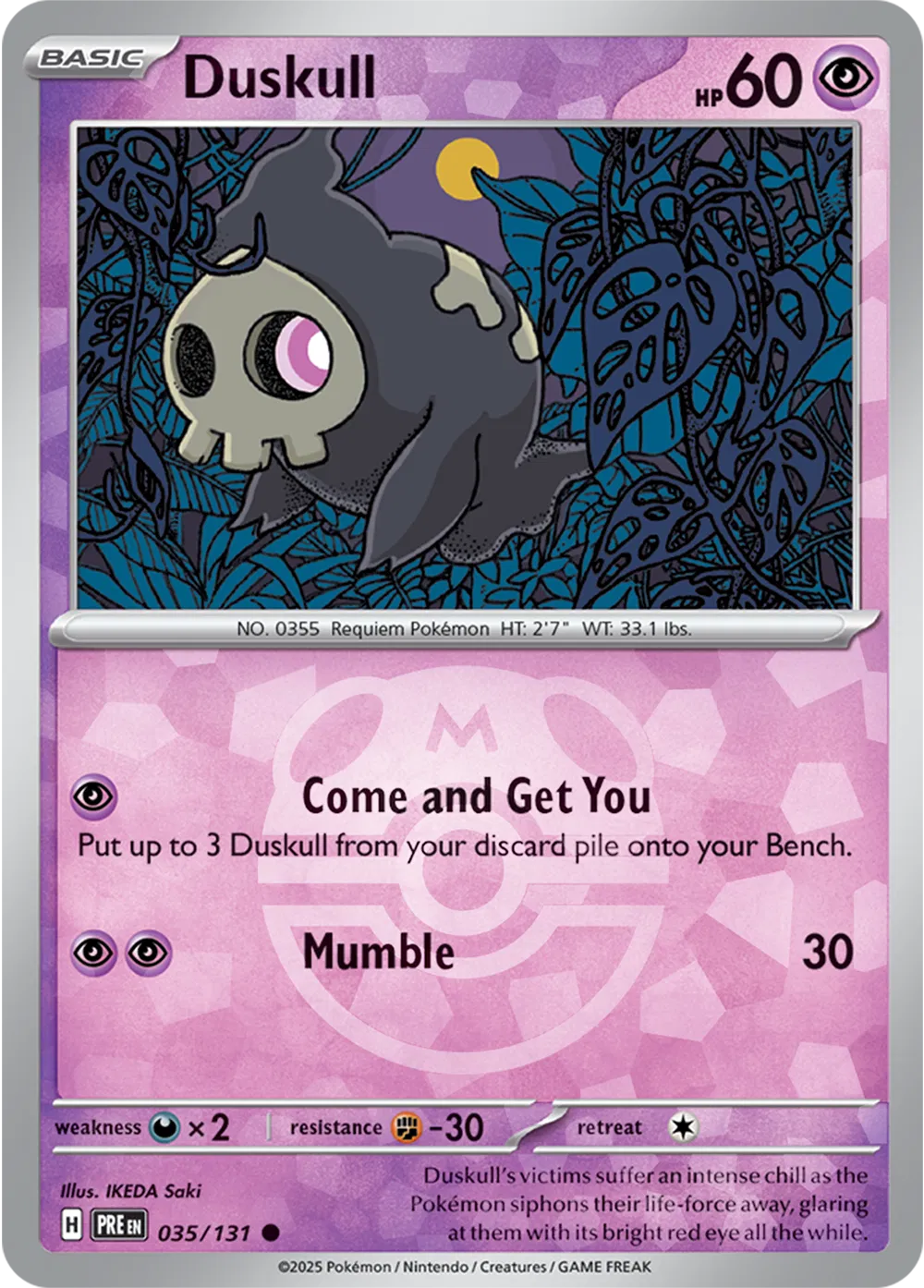 Duskull (Master Ball Pattern) 035/131 · Holofoil (Prismatic Evolutions)