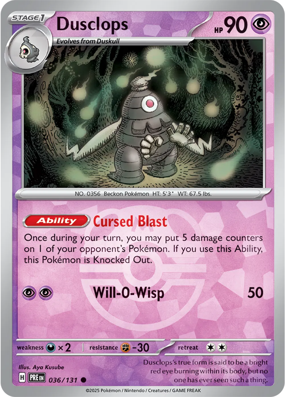 Dusclops (Master Ball Pattern) 036/131 (Prismatic Evolutions)