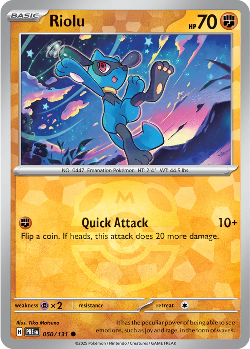 Riolu (Master Ball Pattern) 050/131 (Prismatic Evolutions)