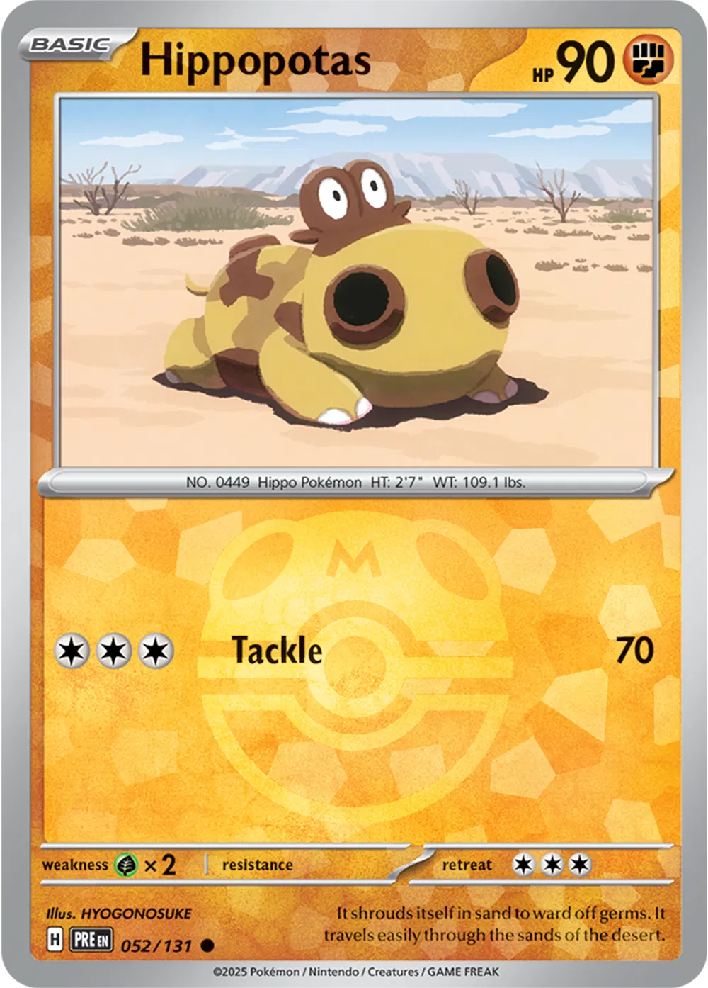 Hippopotas (Master Ball Pattern) 052/131 · Holofoil (Prismatic Evolutions)