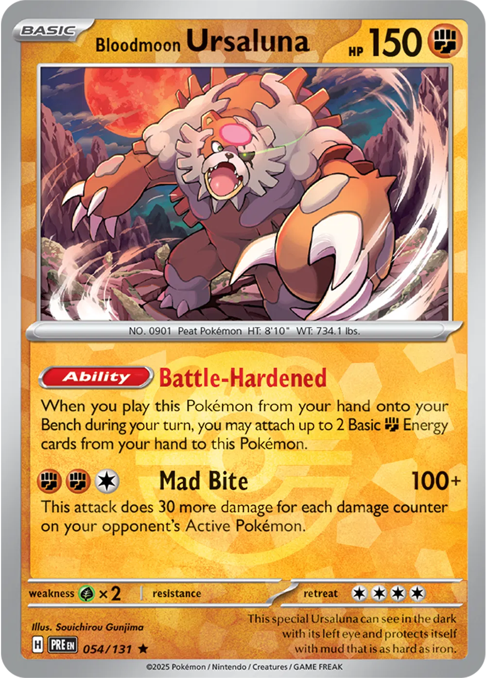 Bloodmoon Ursaluna (Master Ball Pattern) 054/131 (Prismatic Evolutions)