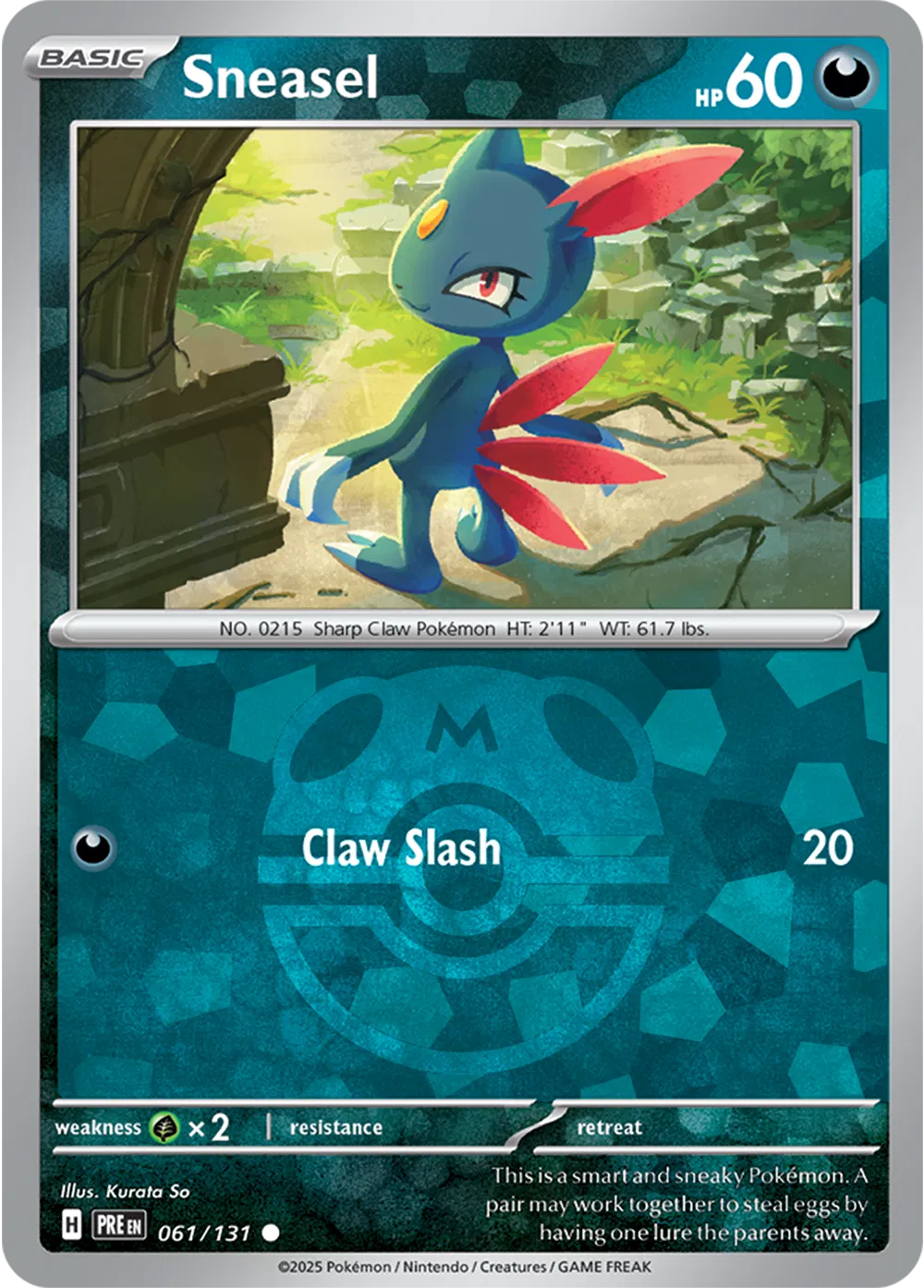 Sneasel (Master Ball Pattern) 061/131 (Prismatic Evolutions)