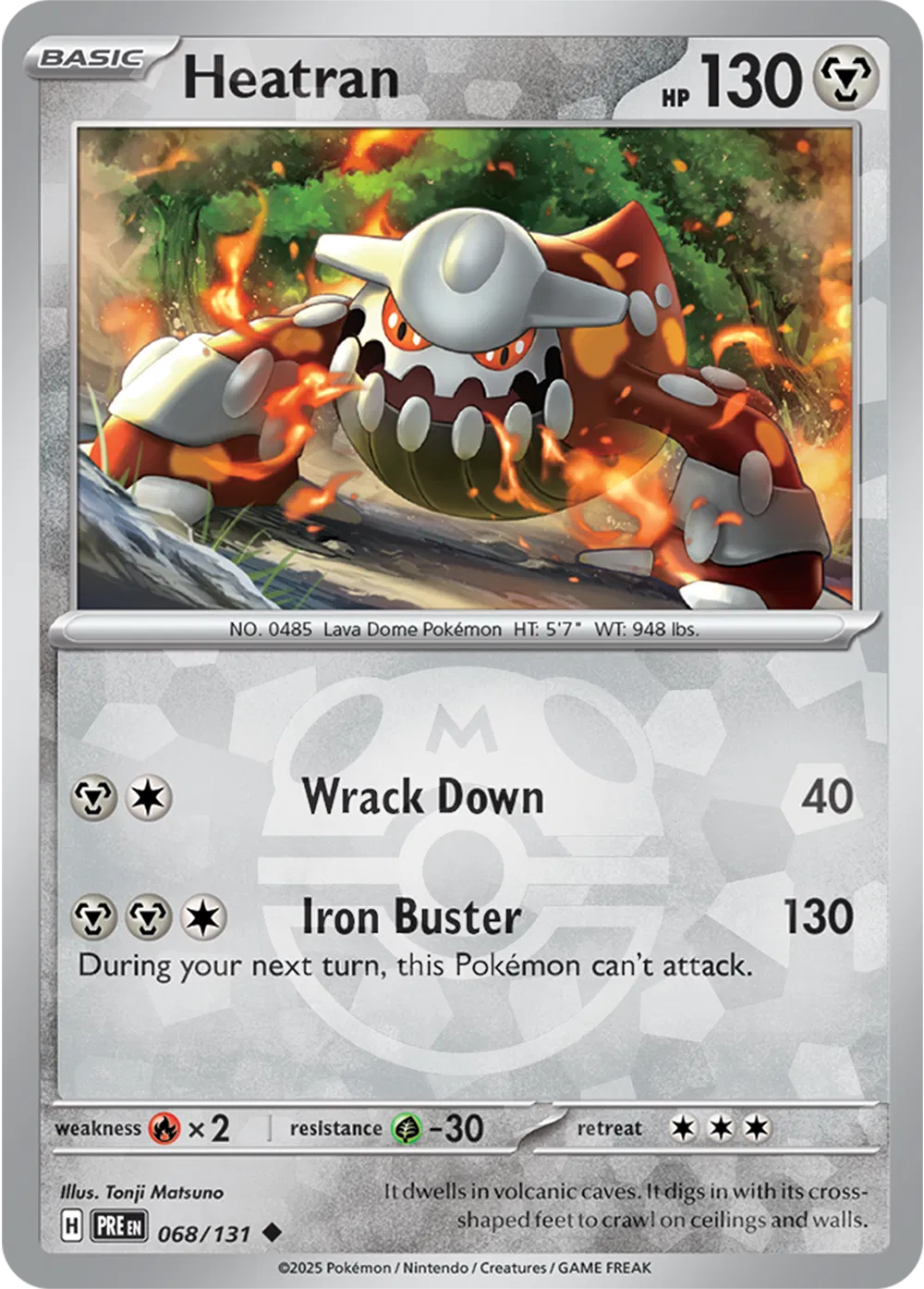 Heatran (Master Ball Pattern) Prismatic Evolutions Uncommon 068/131