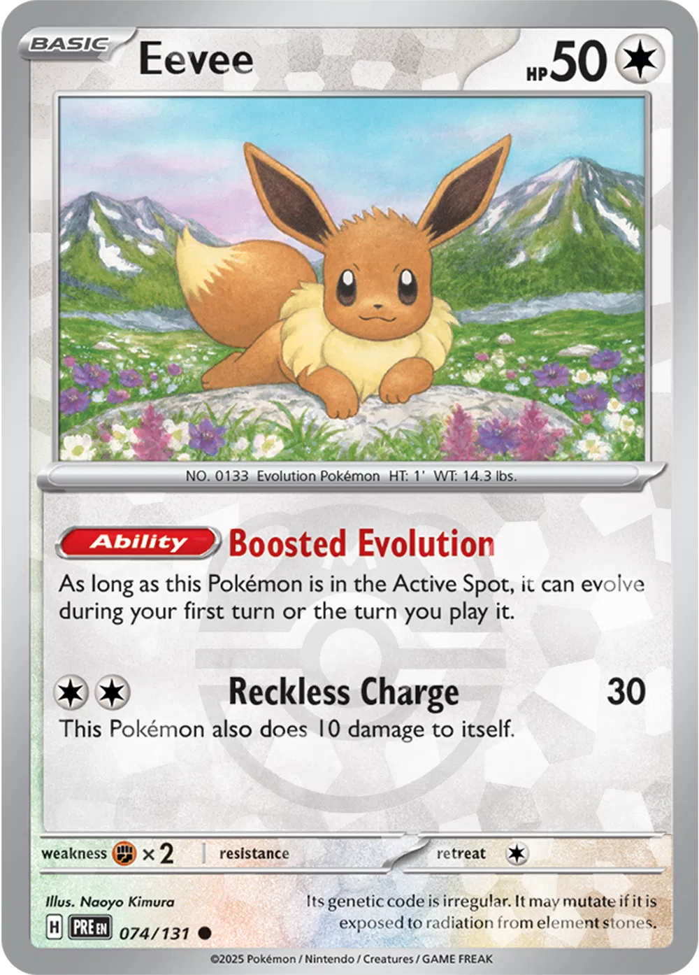 Eevee (Master Ball Pattern) 074/131 · Holofoil (Prismatic Evolutions)