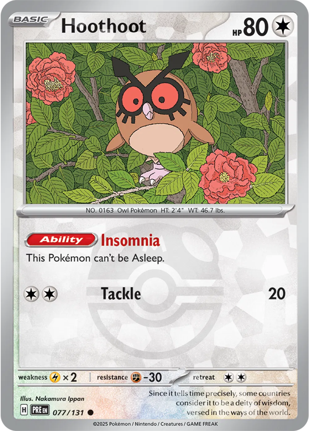 Hoothoot (Master Ball Pattern) 077/131 (Prismatic Evolutions)