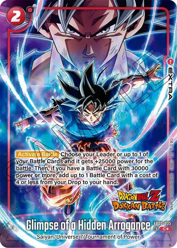 Glimpse of a Hidden Arrogance (Dragon Ball Z Dokkan Battle Alternate Art) FB02-035 (Blazing Aura Alternate Art Reprints) — CGC 10 (Pristine)