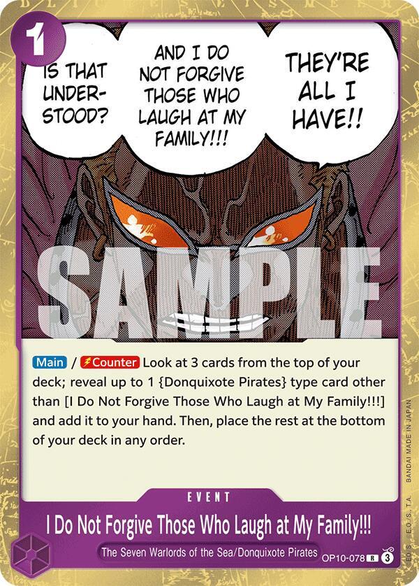 I Do Not Forgive Those Who Laugh at My Family!!! OP10-078 (Royal Blood)
