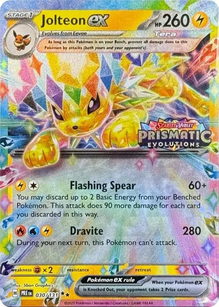 Jolteon ex (Prismatic Evolutions Stamp) 030/131 · Holofoil (Miscellaneous Cards & Products)