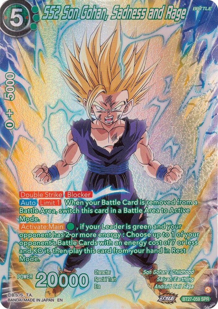 SS2 Son Gohan, Sadness and Rage (SPR) BT27-059 (History of Z) — PSA 10