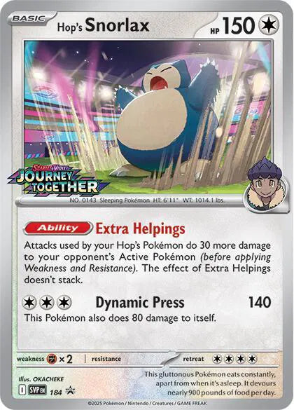 Hop's Snorlax (Prerelease) 184 (Scarlet & Violet Promo)