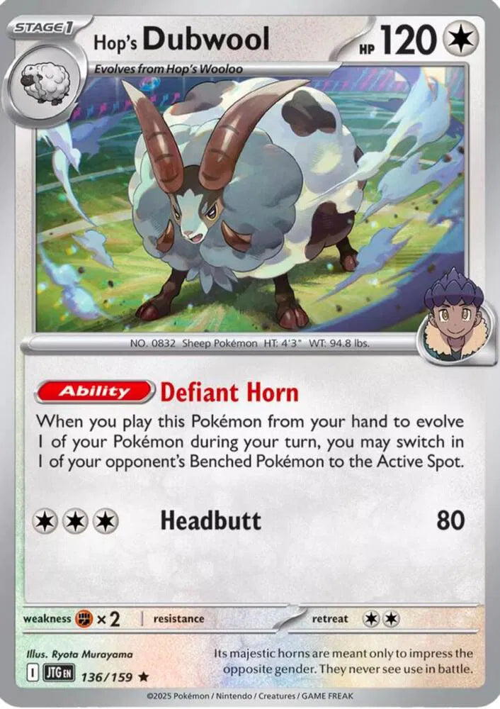 Hop's Dubwool 136/159 · Reverse Holofoil (Journey Together)